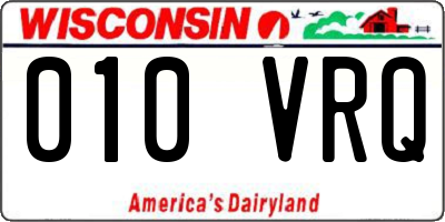 WI license plate 010VRQ