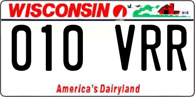 WI license plate 010VRR