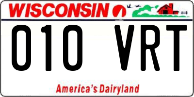 WI license plate 010VRT