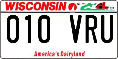 WI license plate 010VRU
