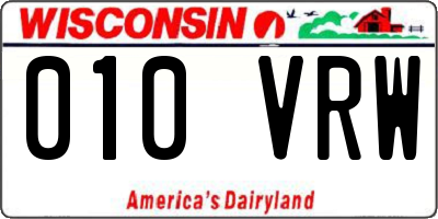 WI license plate 010VRW
