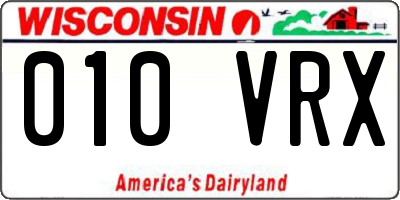 WI license plate 010VRX