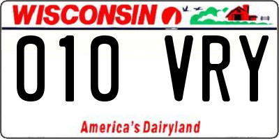 WI license plate 010VRY