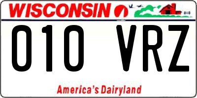WI license plate 010VRZ