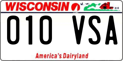 WI license plate 010VSA