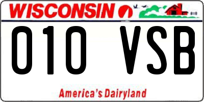 WI license plate 010VSB