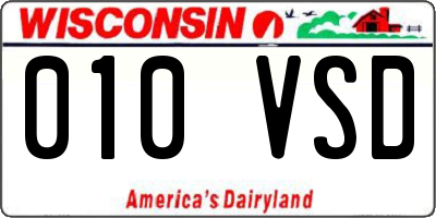 WI license plate 010VSD