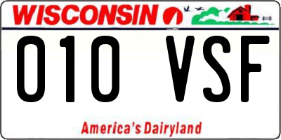 WI license plate 010VSF