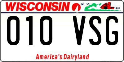 WI license plate 010VSG