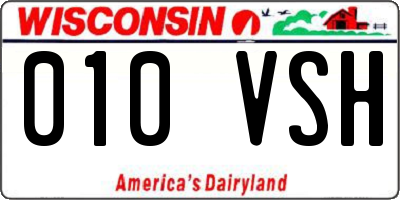 WI license plate 010VSH