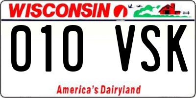 WI license plate 010VSK