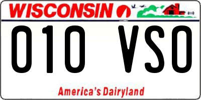 WI license plate 010VSO