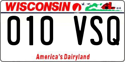 WI license plate 010VSQ