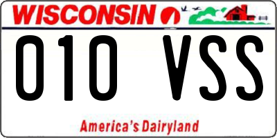 WI license plate 010VSS