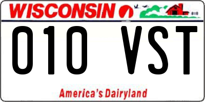 WI license plate 010VST