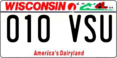 WI license plate 010VSU