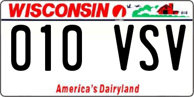 WI license plate 010VSV
