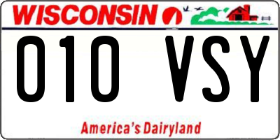 WI license plate 010VSY
