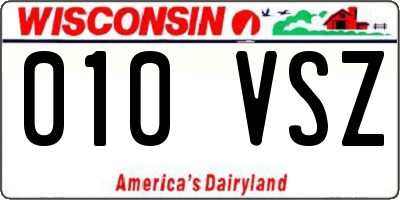 WI license plate 010VSZ