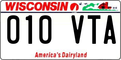 WI license plate 010VTA