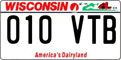WI license plate 010VTB