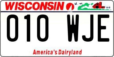WI license plate 010WJE