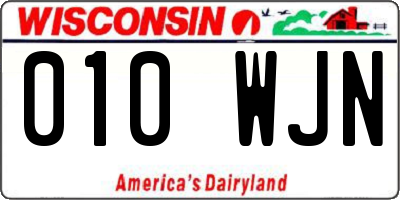 WI license plate 010WJN