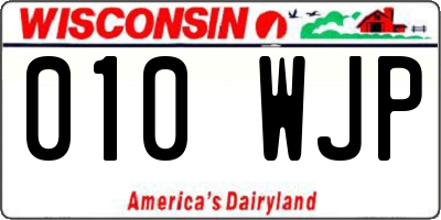 WI license plate 010WJP