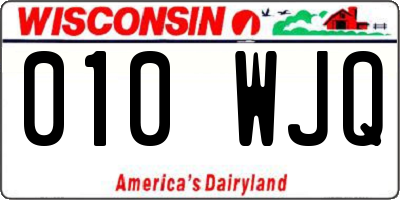 WI license plate 010WJQ