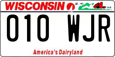 WI license plate 010WJR