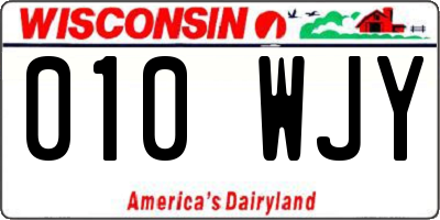WI license plate 010WJY