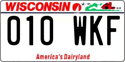 WI license plate 010WKF