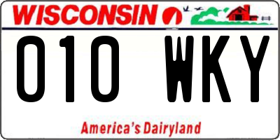 WI license plate 010WKY