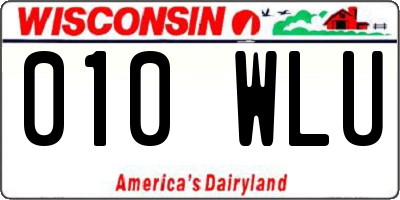WI license plate 010WLU
