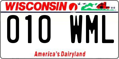 WI license plate 010WML