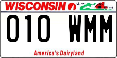 WI license plate 010WMM
