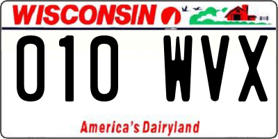 WI license plate 010WVX
