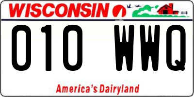 WI license plate 010WWQ