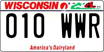 WI license plate 010WWR