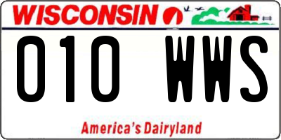 WI license plate 010WWS