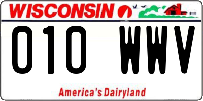 WI license plate 010WWV