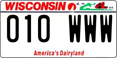 WI license plate 010WWW