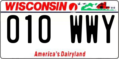 WI license plate 010WWY
