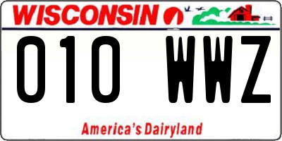 WI license plate 010WWZ