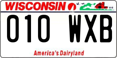 WI license plate 010WXB