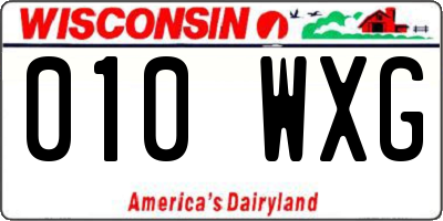 WI license plate 010WXG