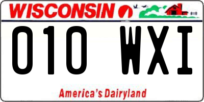 WI license plate 010WXI