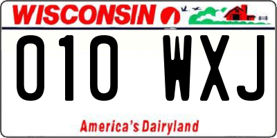 WI license plate 010WXJ