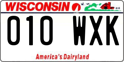 WI license plate 010WXK