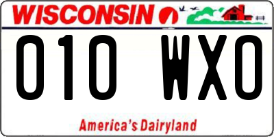 WI license plate 010WXO